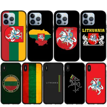 Чехол с Флагом Литвы Для Телефона iPhone 15 14 13 12 Mini 11 Pro X XR XS Max 8 7 Plus + 15 + Мягкий Чехол