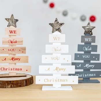 новогоднее Рождественское украшение в виде деревянной мини-елки для вечеринки, Новогоднее Рождественское украшение для дома