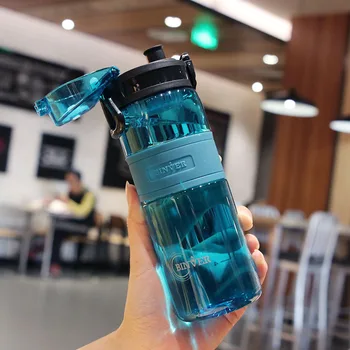 пластиковая бутылка для воды объемом 500 мл, портативная спортивная чашка для чая и кофе, Кухонные инструменты, детская бутылка для воды для школы, прозрачная