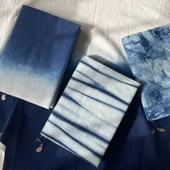 【Живопись синими чернилами】Оригинальные обложки для тетрадей формата А5 А6 ручной работы, чехол для книжки, изделия из ткани ручной работы, обложка для дневника, в наличии